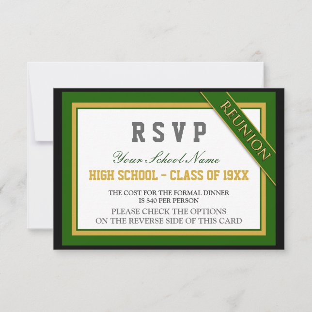 Classy Formal Class Reunion RSVP (Front)