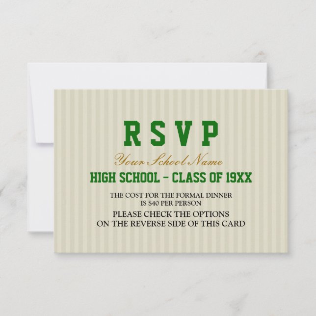 Classy Formal Class Reunion RSVP (Front)