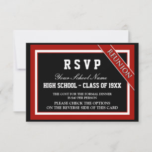 Classy Formal Class Reunion RSVP Card