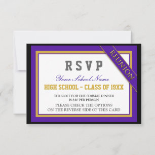 Classy Formal Class Reunion RSVP Card