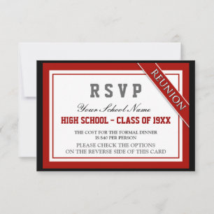 Classy Formal Class Reunion RSVP Card