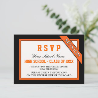 Classy Formal Class Reunion RSVP Card
