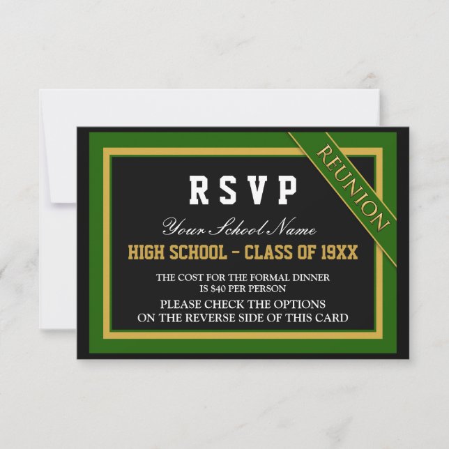 Classy Formal Class Reunion RSVP Invitation (Front)
