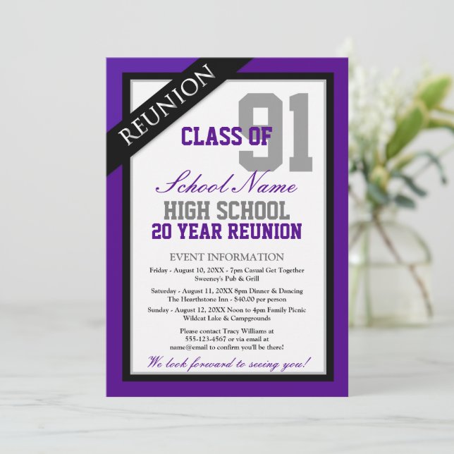 Classy Formal High School Reunion Invitation (Standing Front)