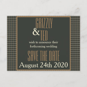 Classy Framed Bear Pride Save the Date Postcard