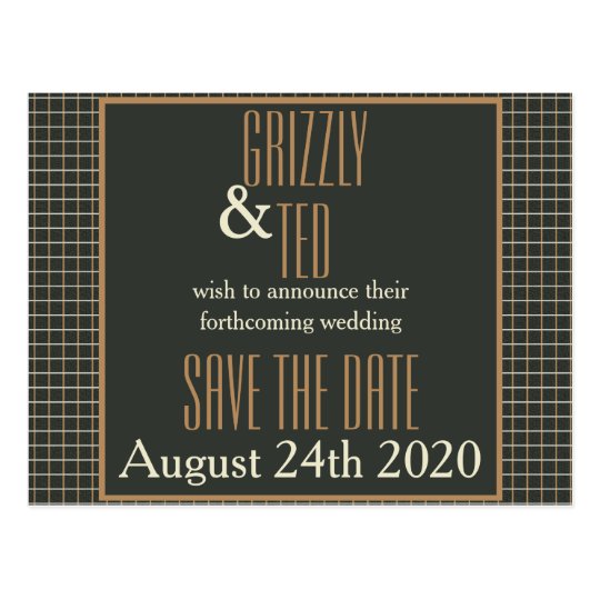 Classy Framed Bear Pride Save the Date Postcard