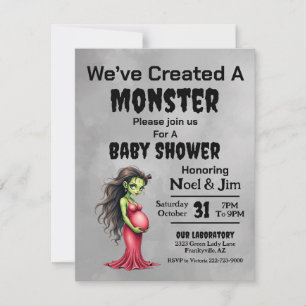 Classy Frankenstein Baby Shower Holiday Card