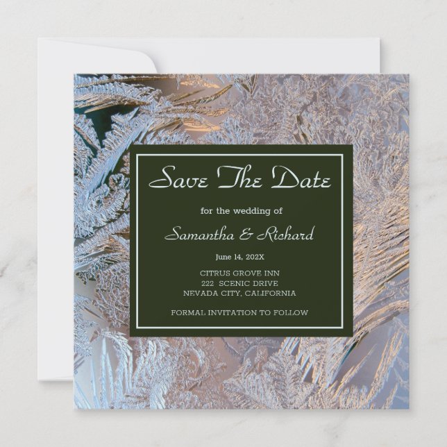 Classy Frosted Save The Date (Front)