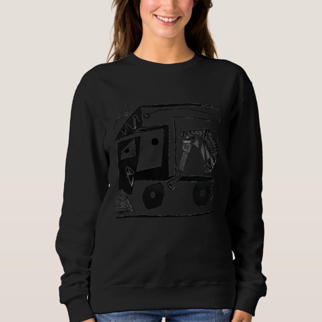 Classy Garbage Truck Cubism Sweatshirt (Front)
