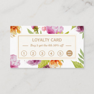 Classy Garden Floral Decor   Discount Loyalty Card