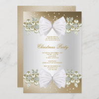 Classy Gems & Bow Gold Christmas