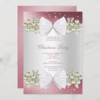 Classy Gems & Bow Pink Christmas