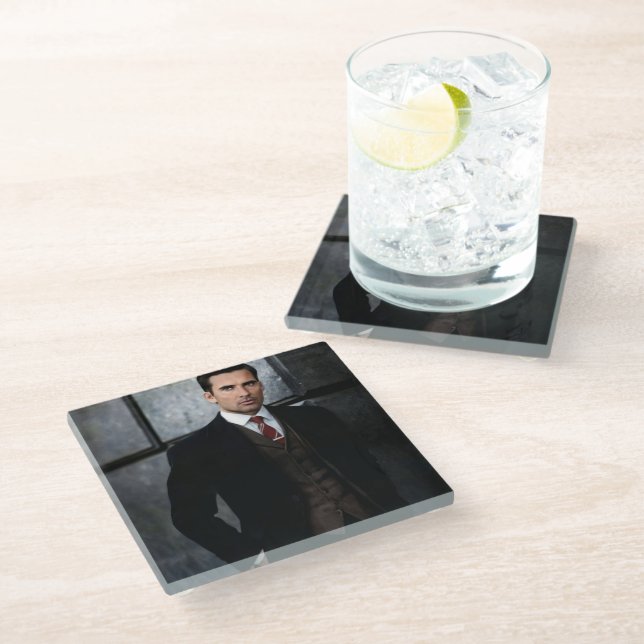 Classy Gentleman glass coaster (Angled)