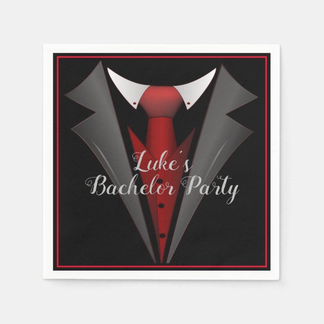 Classy Gentleman Red Tie Napkin (Front)