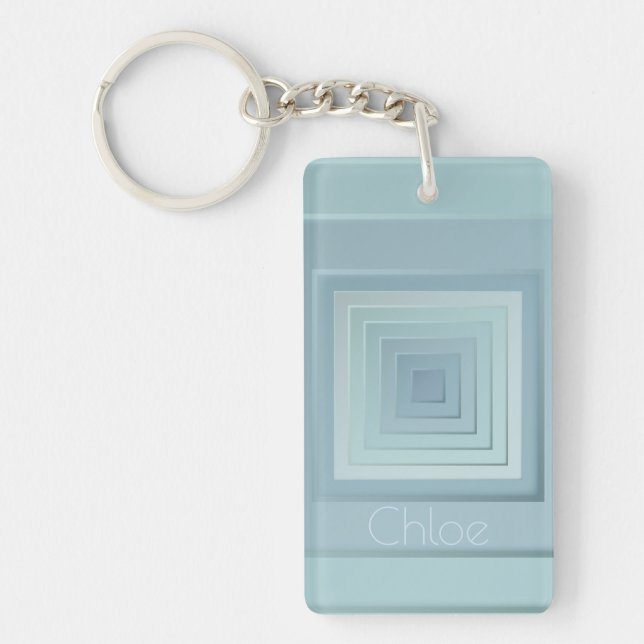 Classy Geometric Squares Key Ring (Front)