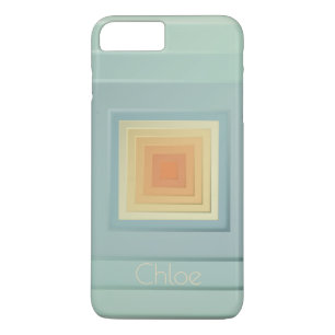 Classy Geometric Squares (light blue & yellow) iPhone 8 Plus/7 Plus Case