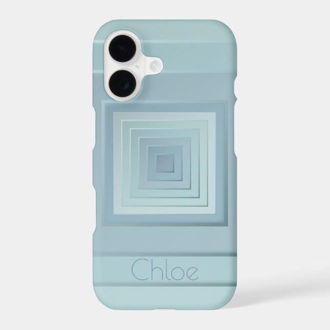 Classy Geometric Squares (light blues) (Back)