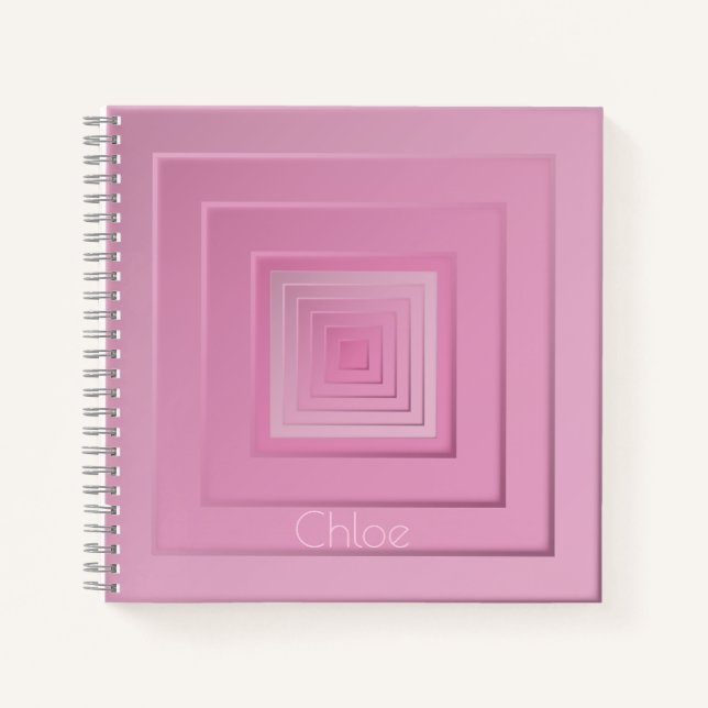 Classy Geometric Squares Notebook (Front)
