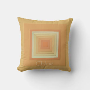 Classy Geometric Squares (soft yellows & orange) Cushion