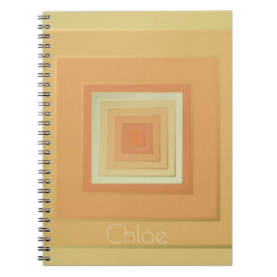 Classy Geometric Squares (soft yellows & orange) Notebook
