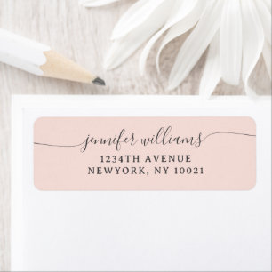 Classy Girly Elegant Minimalist Blush Pink Script