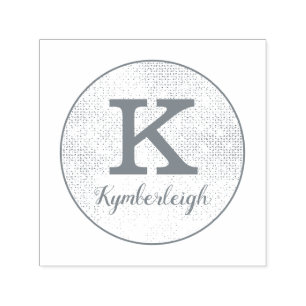 Classy Glam Diamond Texture Chic Monogram Name Self-inking Stamp