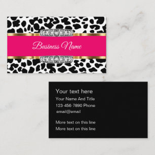 Classy Glitzy Animal Pattern Trendy Business Cards