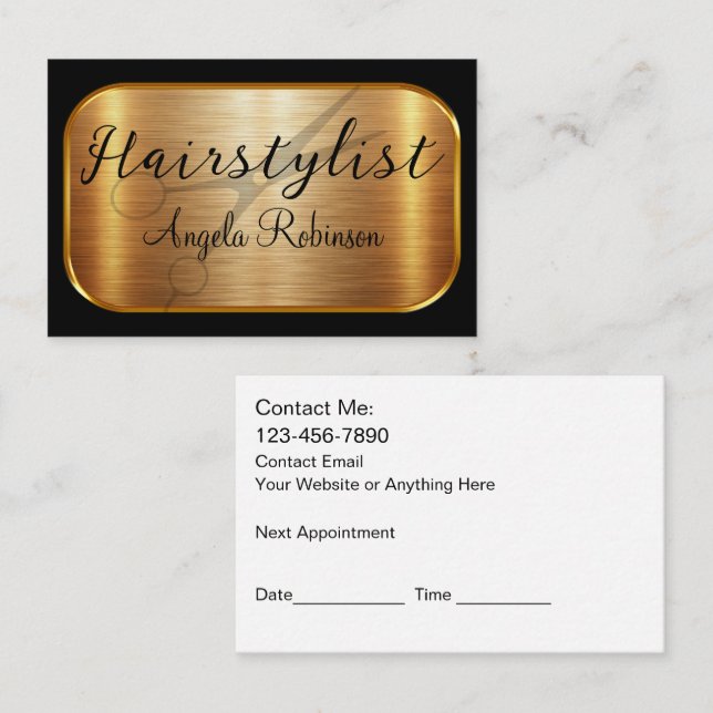Classy Glitzy Hairstylist Beauty Business Cards  (Front/Back)