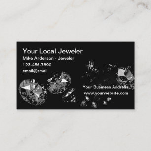 Classy Glitzy Jeweller Diamonds Theme Business Card