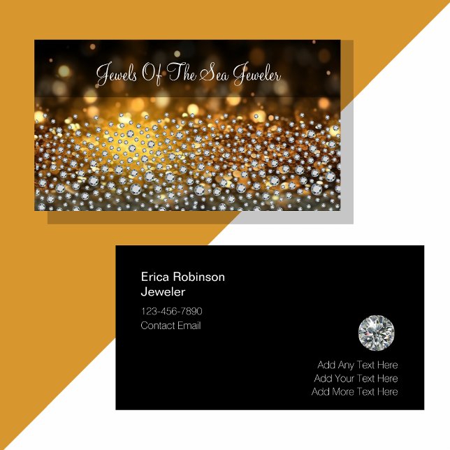 Classy Glitzy Jeweller Theme Business Cards (Creator Uploaded)