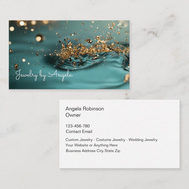 Classy Glitzy Jewellery Designer Business Card (Front/Back)