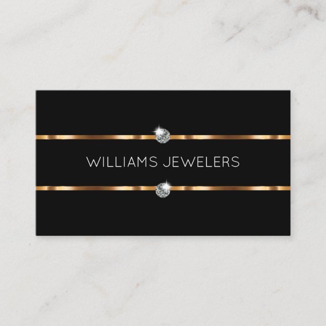 Classy Glitzy Jewellery Store Jeweller Business Ca Business Card (Front)