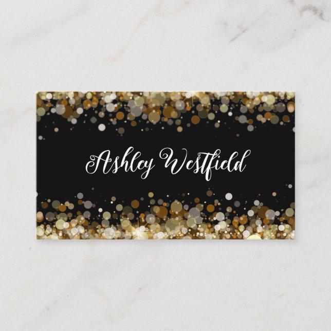 Classy Glitzy Monogram Business Cards  (Front)