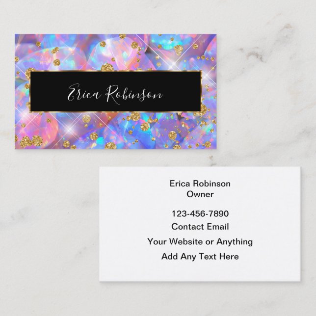 Classy Glossy Bling Monogram Business Cards (Front/Back)