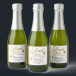 Classy Gold 50th Birthday Thank You Classic Round  Sparkling Wine Label<br><div class="desc">50th birthday thank you stickers in classy gold typography .</div>