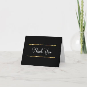 Classy Gold And Black Business Thank You Card