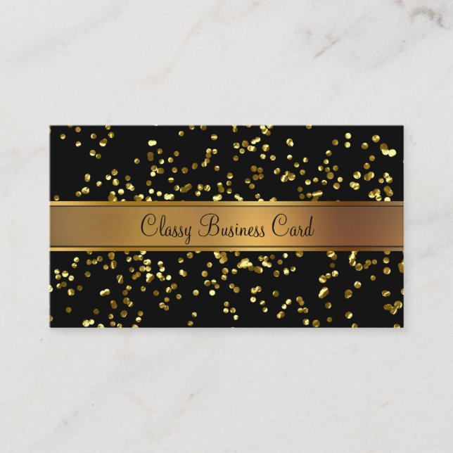 Classy Gold And Black Businesscard Business Card (Front)