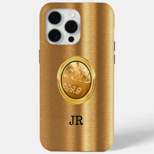 Classy Gold Bar Theme Monogram  iPhone 15 Pro Max Case
