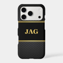 Classy Gold Black Textured Monogram