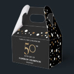 Classy Gold Confetti Black 50th birthday party Favour Box<br><div class="desc">Celebrate the milestone of a 50th birthday in style with the Classy Gold Confetti Black 50th Birthday Party Favour Box. This elegant and personalised favour box is the perfect way to thank your guests for joining in the celebration and to leave a lasting impression of your classy confetti-themed event. The...</div>