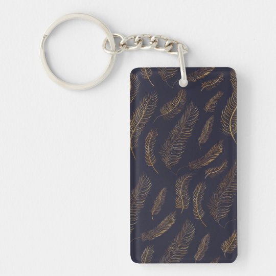 Classy Gold Feather Key Ring