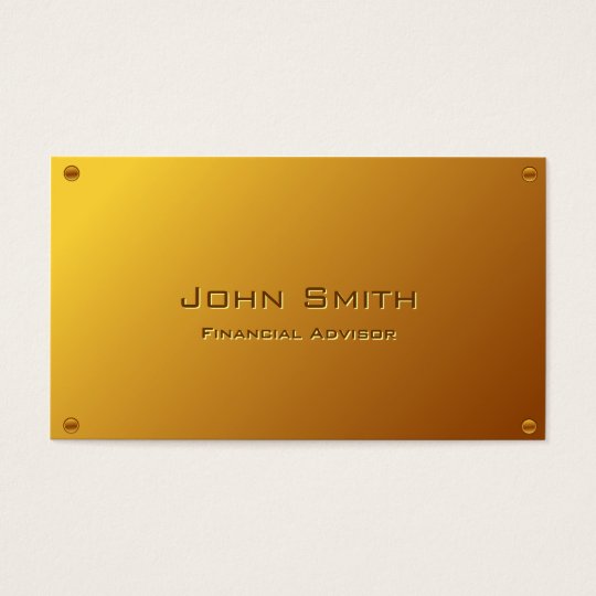 Classy Gold Financial Advisor Business Card
