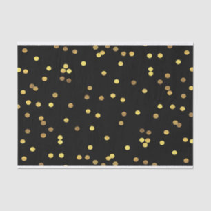 Classy Gold Foil Confetti Black Tissue Paper