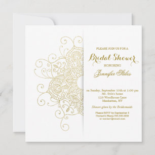 Classy Gold Foil Look Mandala Minimalist Invitation