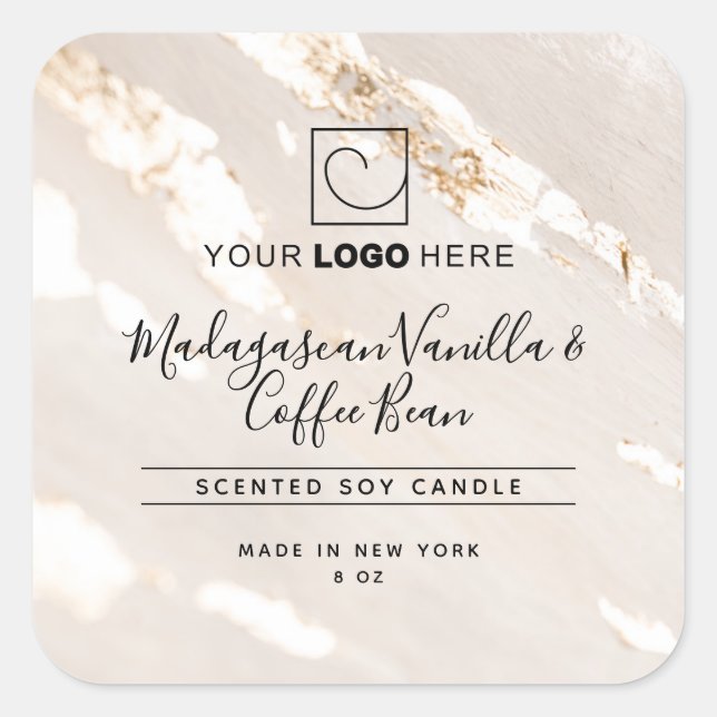 Classy Gold Foil Product Label With Logo (Front)