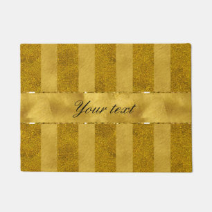 Classy Gold Foil Stripes Doormat