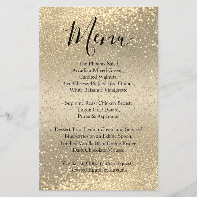 Classy Gold Glitter - Menu (Front)
