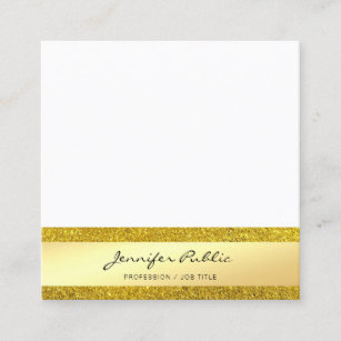 Classy Gold Glitter Modern Elegant Professional Square Business Card