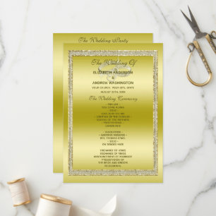 Classy Gold Glitter & Wedding Rings Program Programme