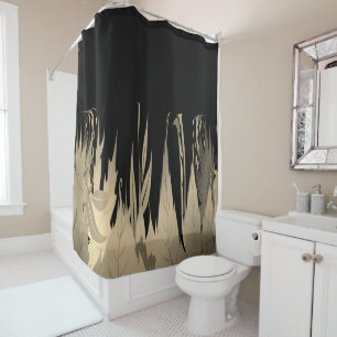 Classy Gold Leaf Design Shower Curtain